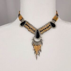 Peruvian Quills and Lapis Chocker Necklace